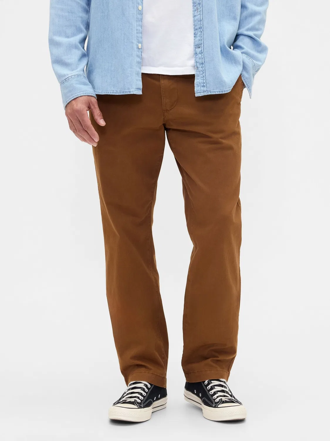 Брюки чинос, зауженные Gap, Tan Brown