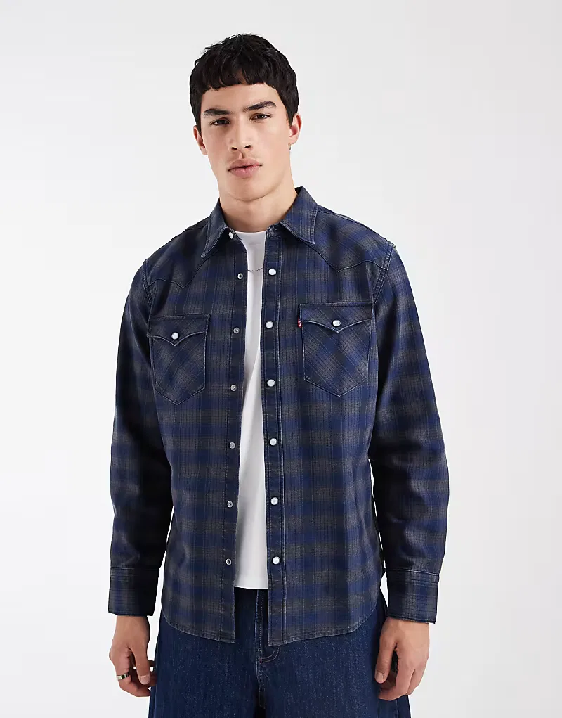 Рубашка Levi's Bastow в клетку в стиле вестерн, синяя