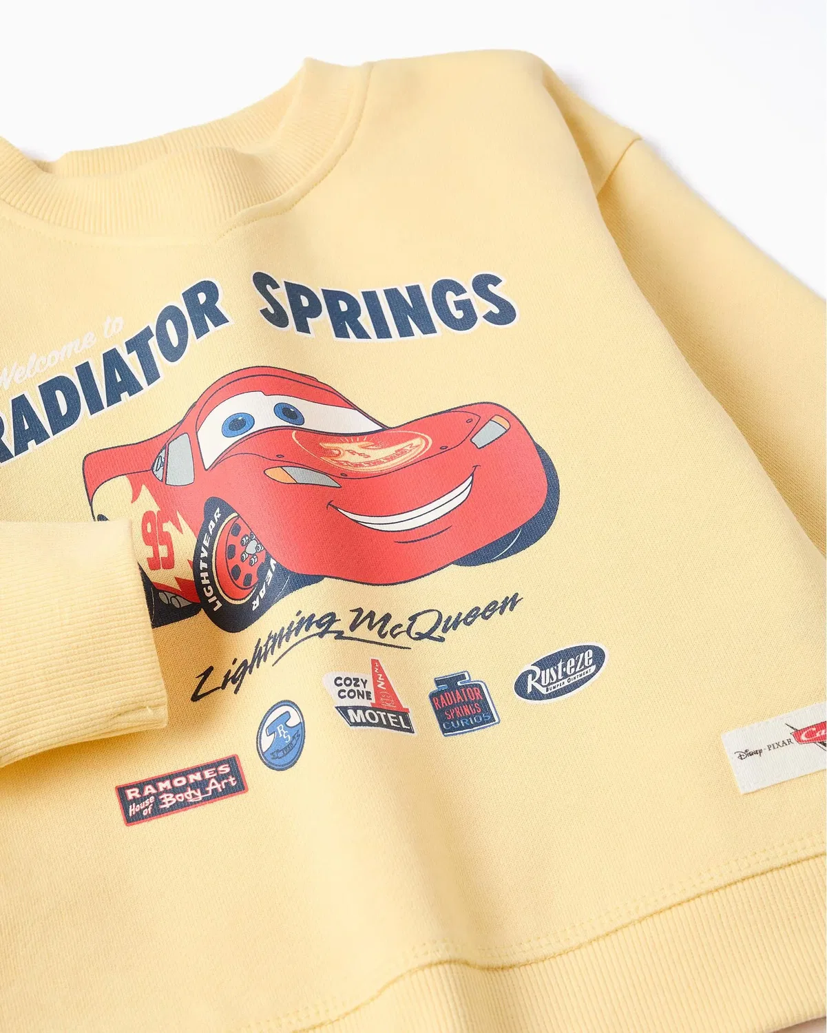 Детская толстовка для мальчиков с принтом Rayo McQueen Zippy, Amarillo — фото 2