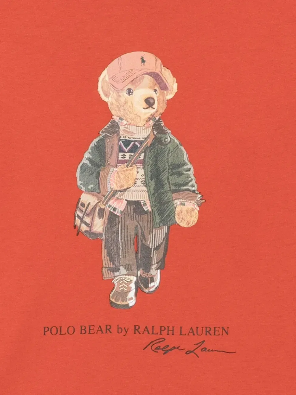 Футболка с медведем Polo POLO RALPH LAUREN KIDS, оранжевый — фото 3