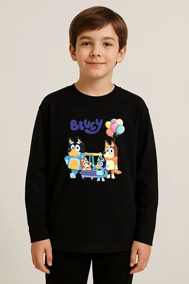 Детская футболка с принтом для девочек Bluey printed Blitzist, Black — фото 2