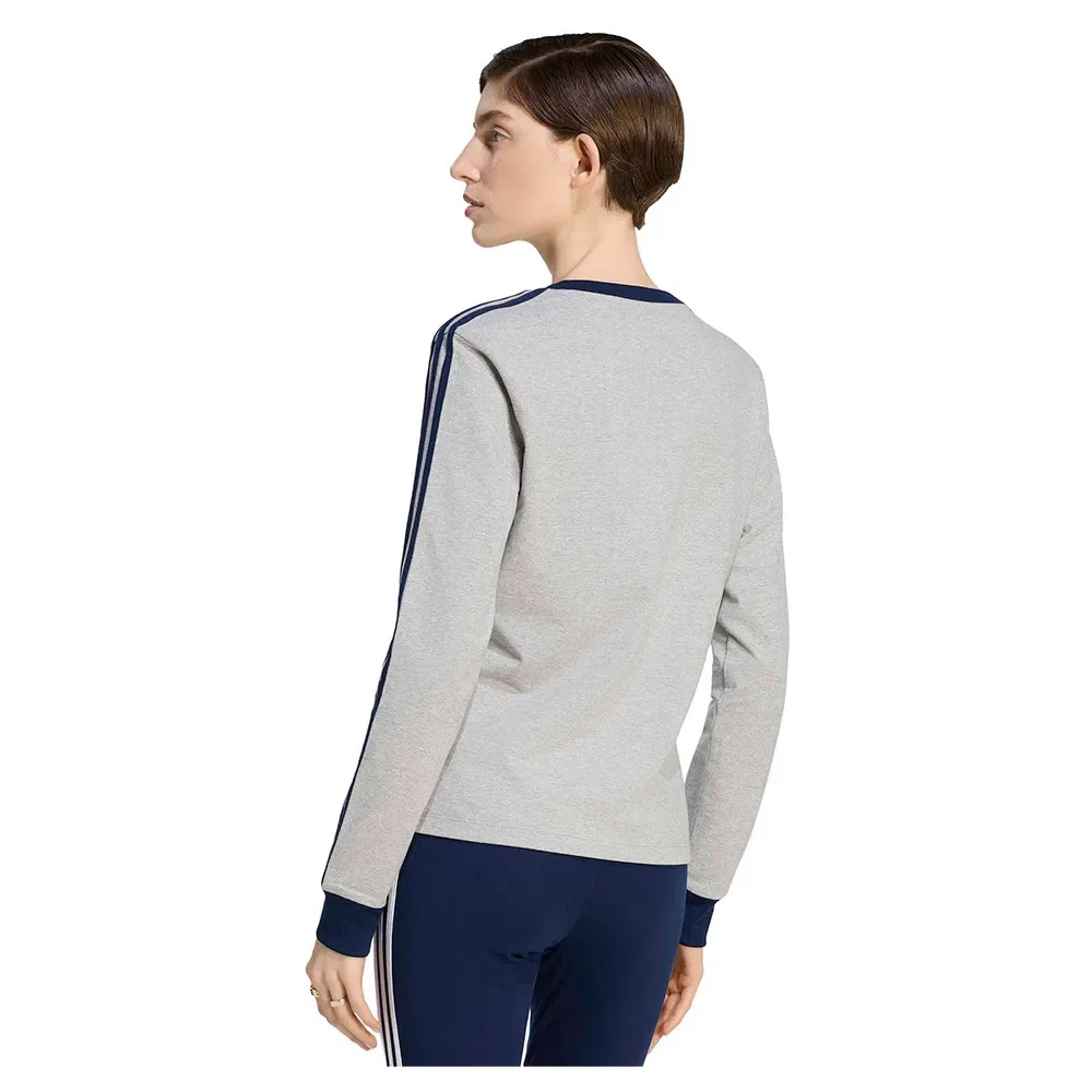 Футболка с длинным рукавом 3 Stripes Slim Adidas Originals, серый — фото 2