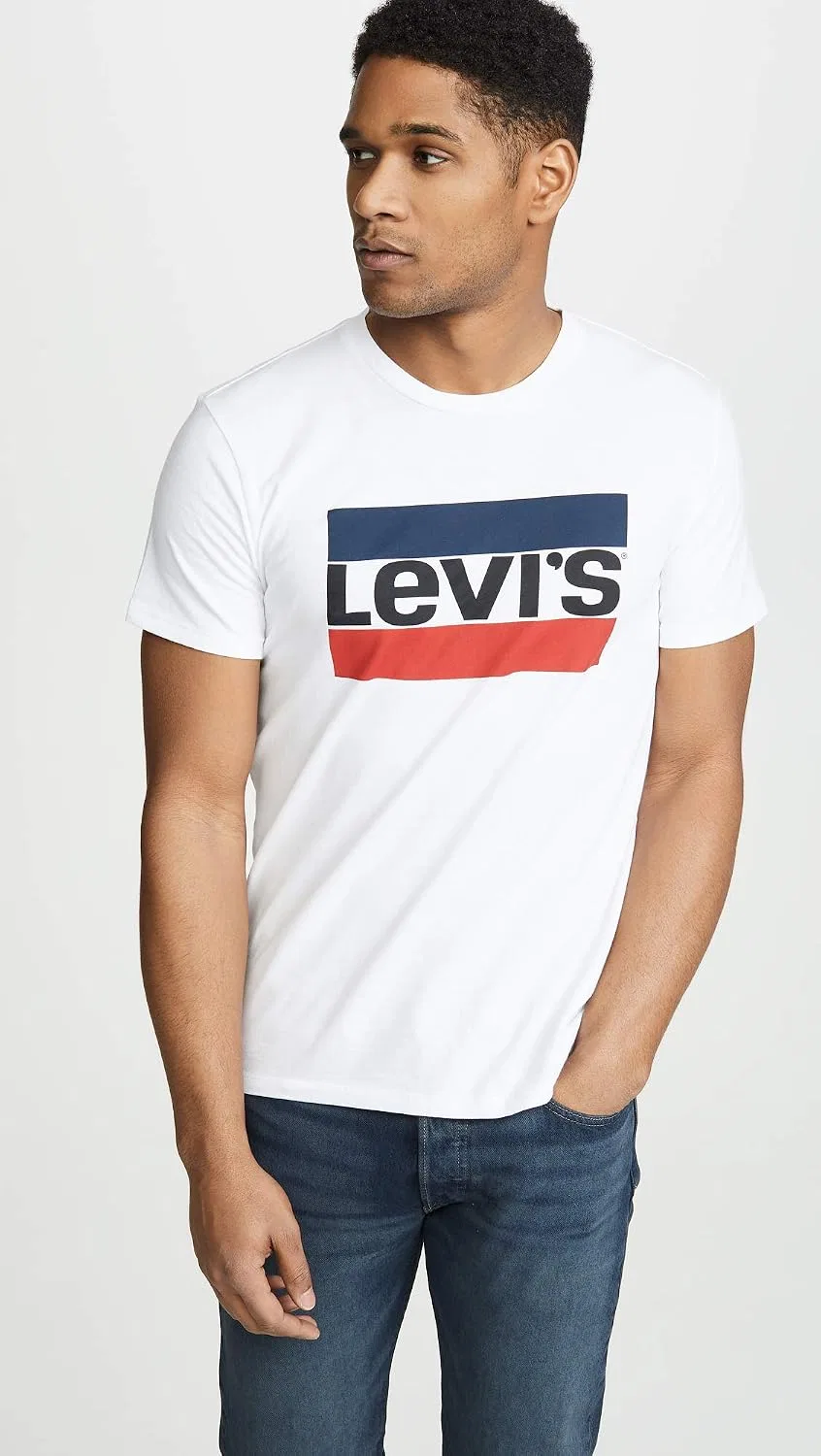 Мужская футболка с принтом Sportswear Logo, Levi's, белый — фото 2