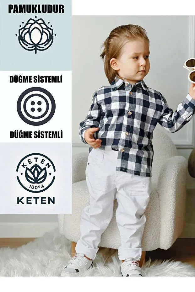Детская рубашка для мальчиков с длинным рукавом Ares Kids Fashion, Plaid