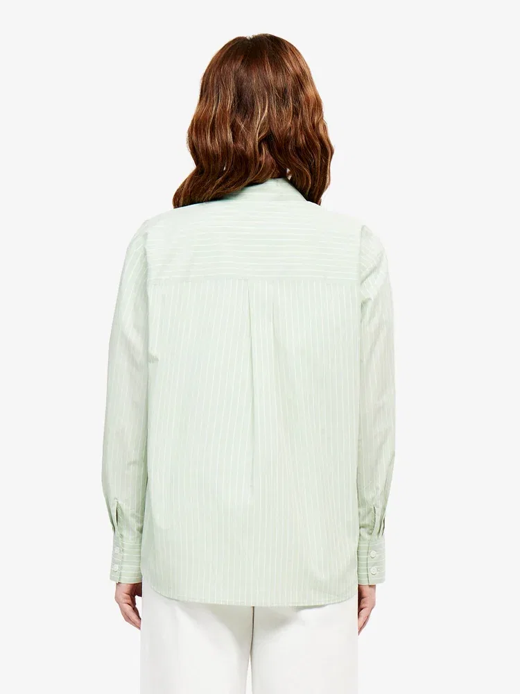 Рубашка LACOSTE Apple Green в полоску, свободного кроя — фото 3