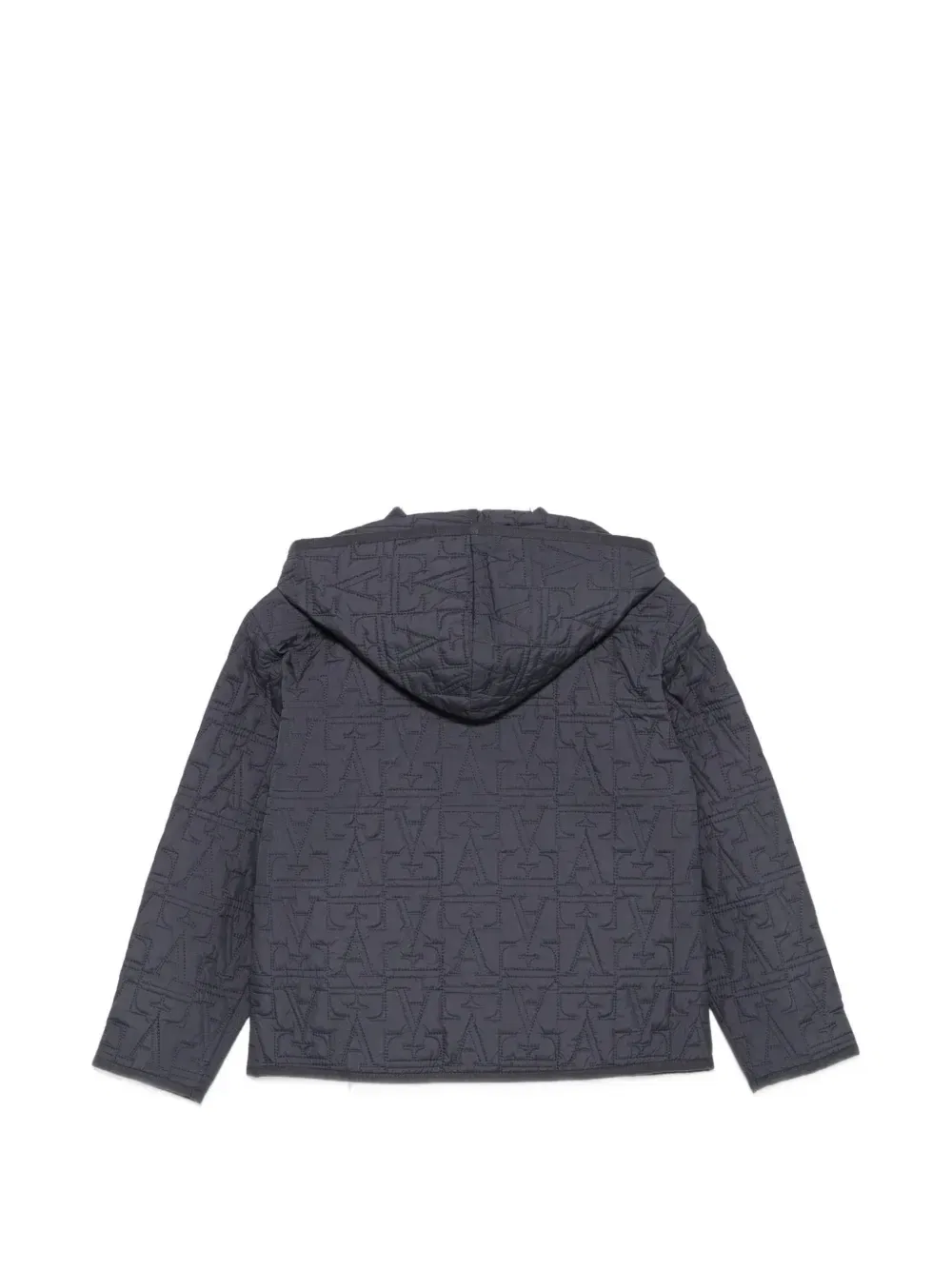 Стеганая куртка с капюшоном и логотипом Emporio Armani Kids, серый — фото 2