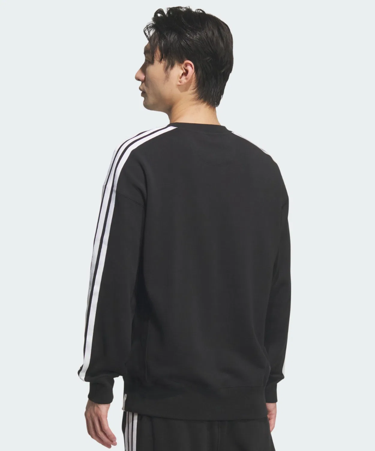 Мужской свитшот с длинным рукавом свободного кроя, футер Adidas, Black — фото 2