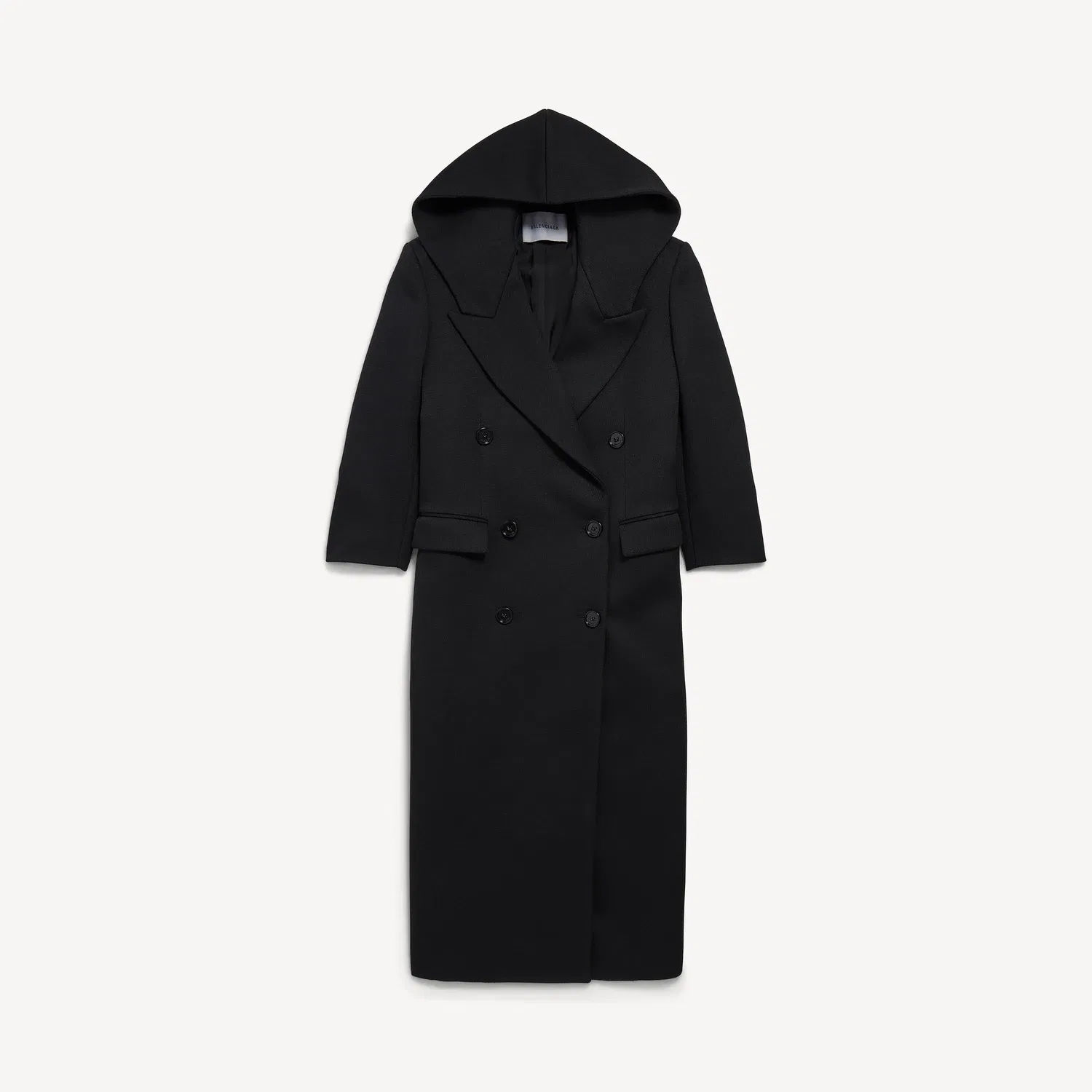 Женское макси-пальто с капюшоном Balenciaga, черный