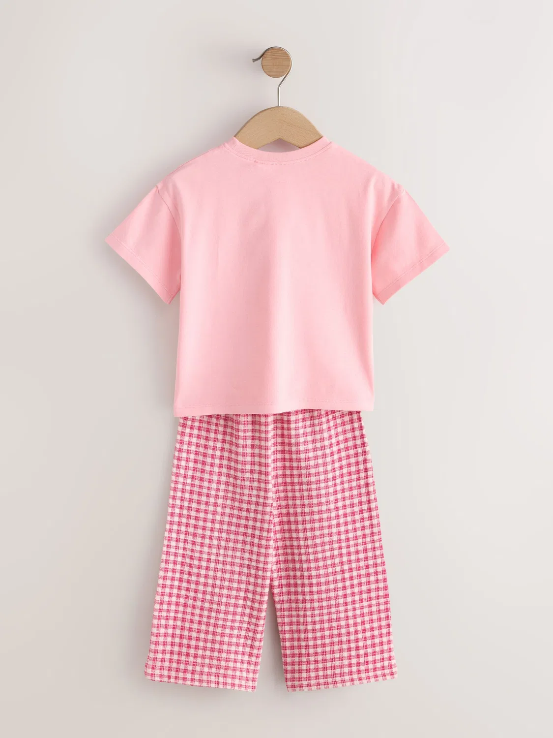 Комплект из футболки и джоггеров, с принтом Next, Pink Heart Gingham — фото 3
