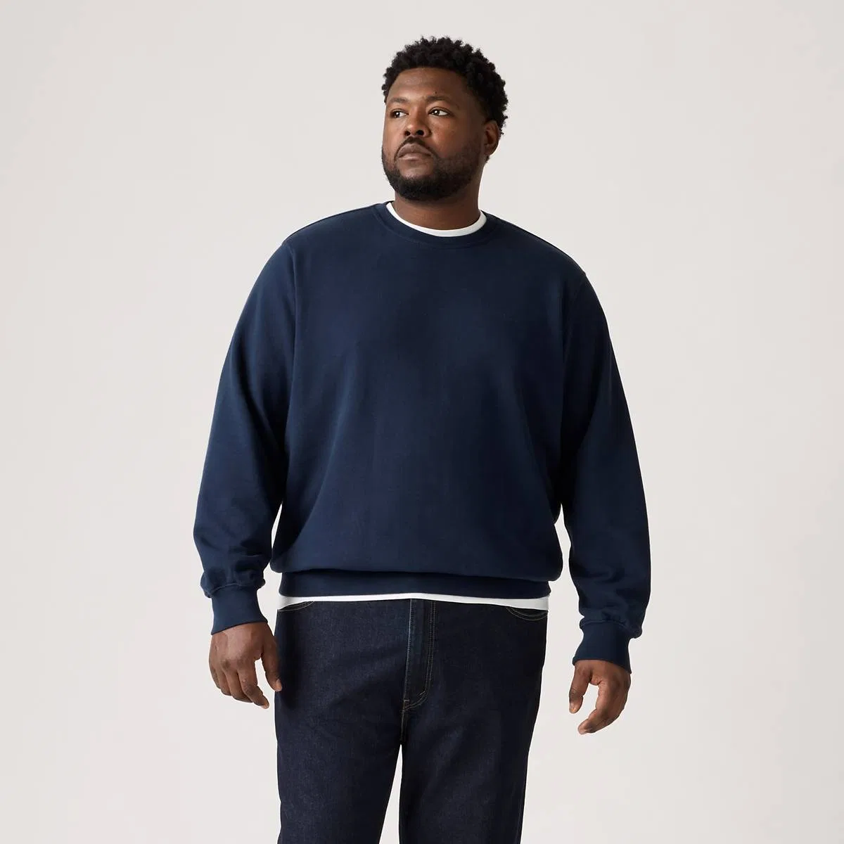 Оригинальная фирменная толстовка с круглым вырезом (размер «большой») Levi's, Navy Blazer - Blue — фото 3