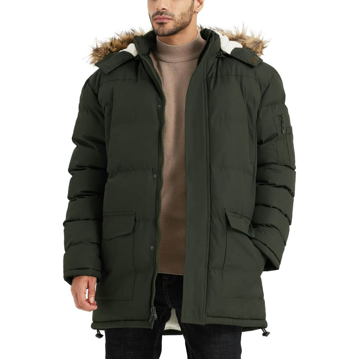

Парка Jaweru Long Winter Warm Insulated Fleece, темно-зеленый