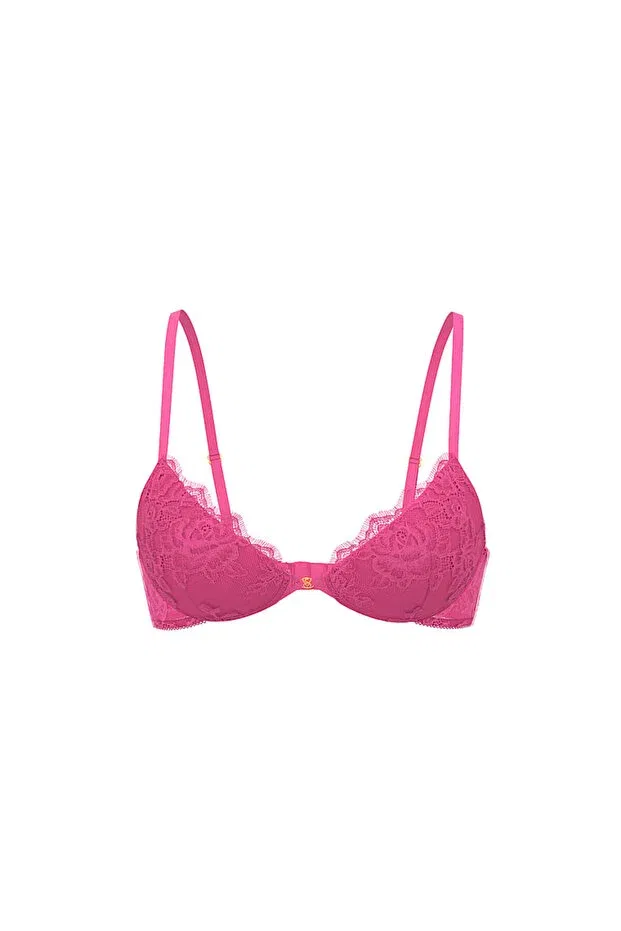 Женский бюстгальтер с кружевом Rose lace Victoria'S Secret, Ultra Pink — фото 3