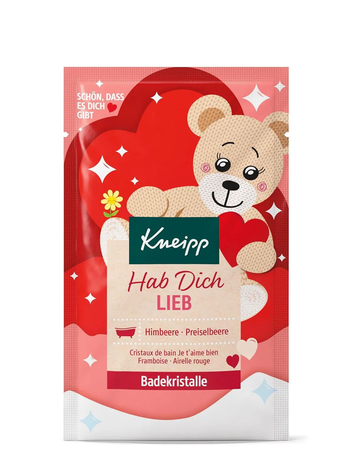 Соль для ванн с экстрактом малины и маслом клюквы Kneipp, 60 г, Белый с фруктовым ароматом