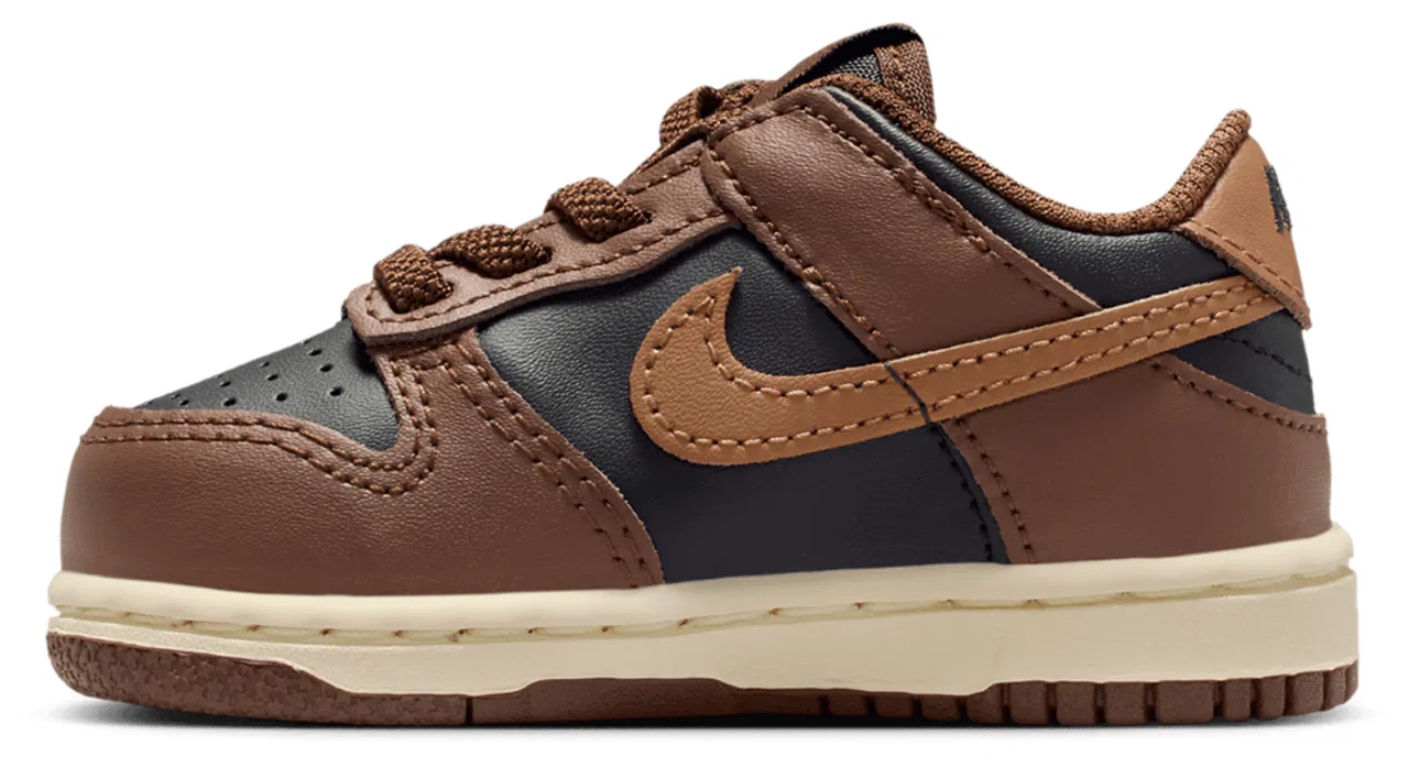 Кроссовки для девочек Dunk Low Nike, коричневый/черный — фото 2