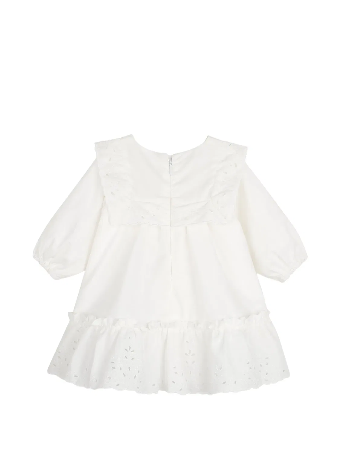 Комплект из платья и повязки на голову с цветочной вышивкой Chloé Kids, белый — фото 4
