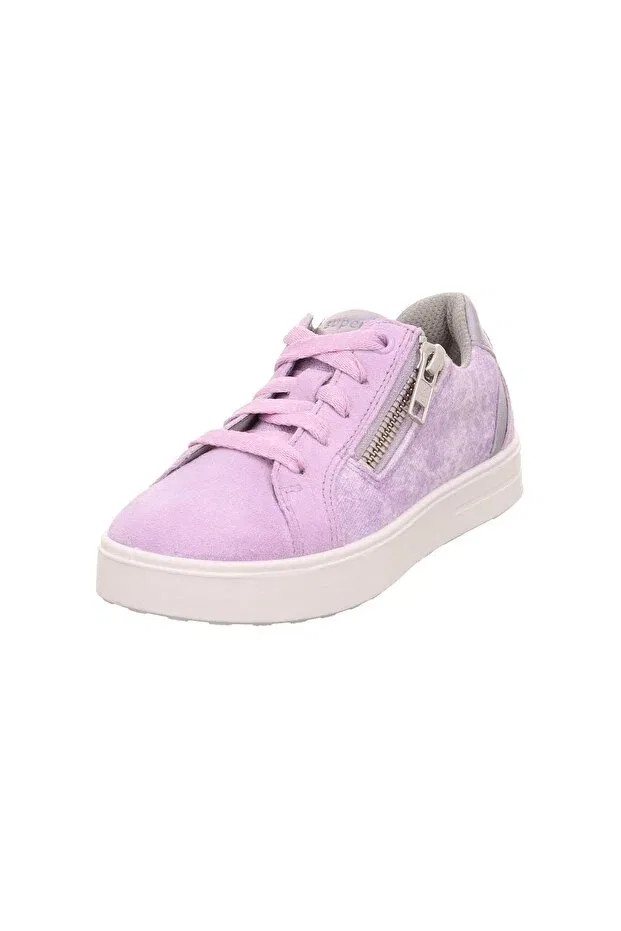 Детские спортивные туфли для девочек на молнии и шнуровке Superfit, Lila Suede Leather — фото 2