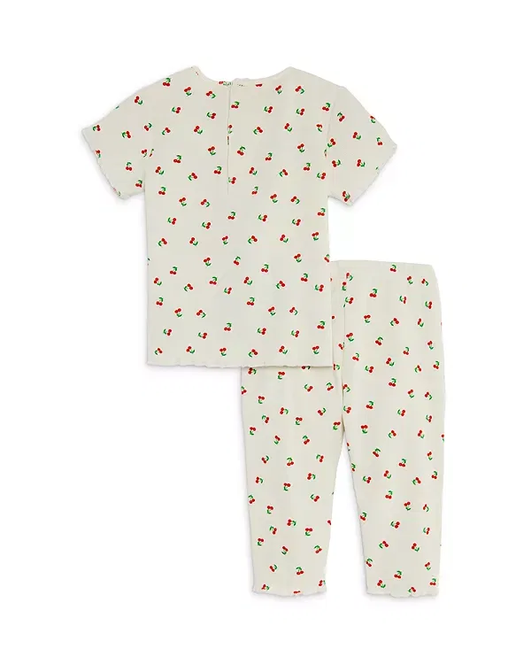 Детский комплект футболки и леггинсов с принтом Cherry Bloomie's Baby, White/Cherry — фото 2
