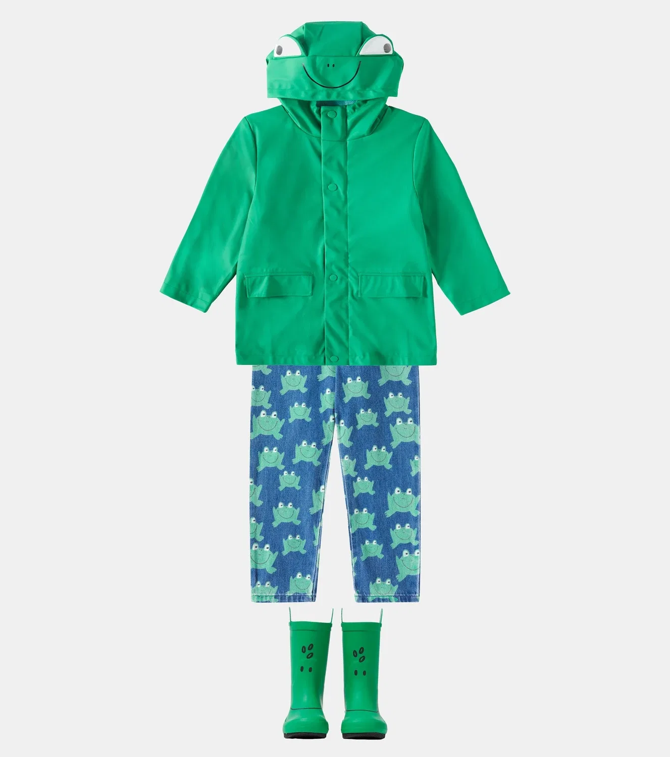 Дождевик с капюшоном Stella Mccartney Kids, зеленый — фото 2
