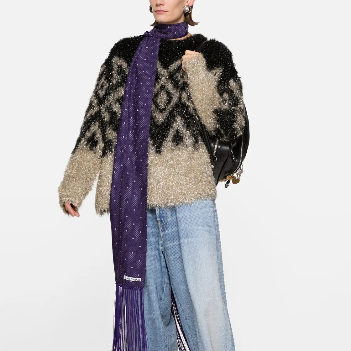 Свитер из трикотажа FW25 Knitwear Unisex Acne Studios, Multicolor — фото 4