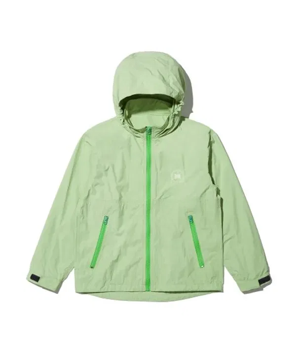 Ветровка детская на молнии, Kids windbreaker zip up Brownbreath, лайм