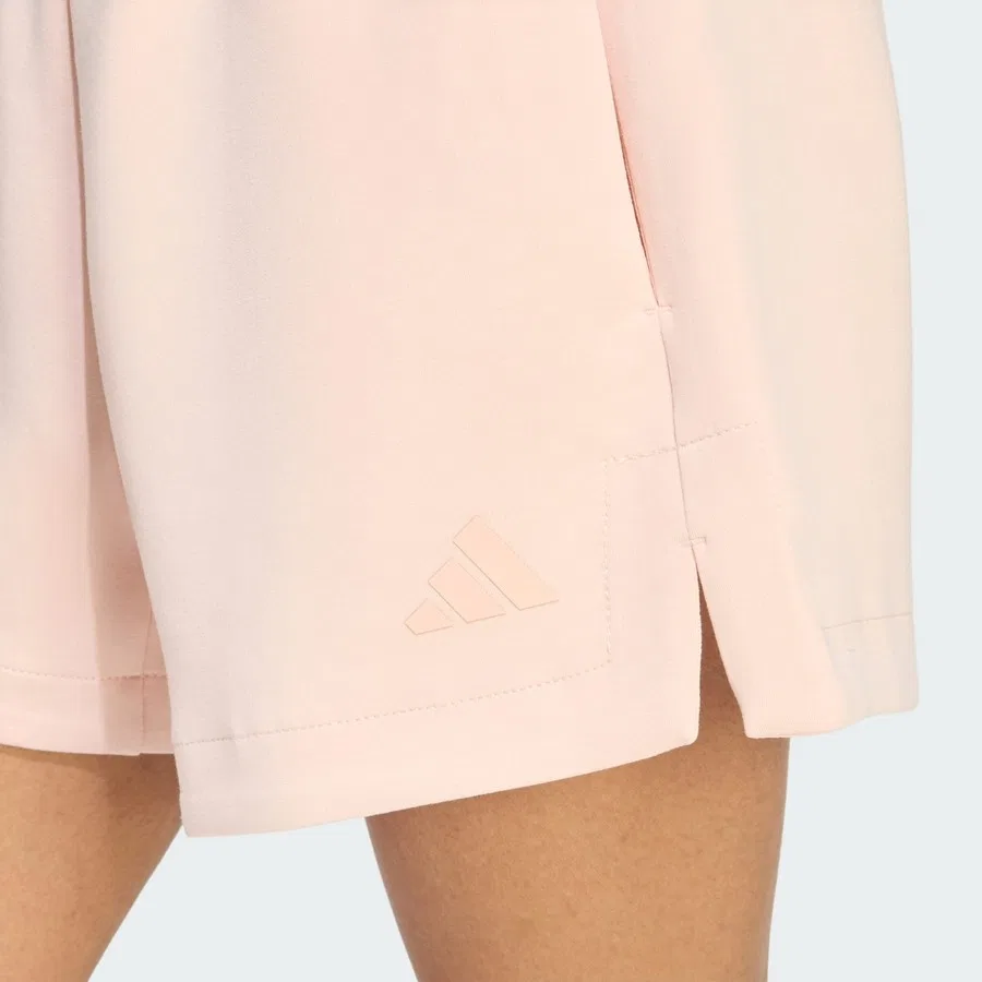 Шорты спортивные свободного кроя с высокой посадкой Soft Lux Loose Shorts adidas, Розовый — фото 4