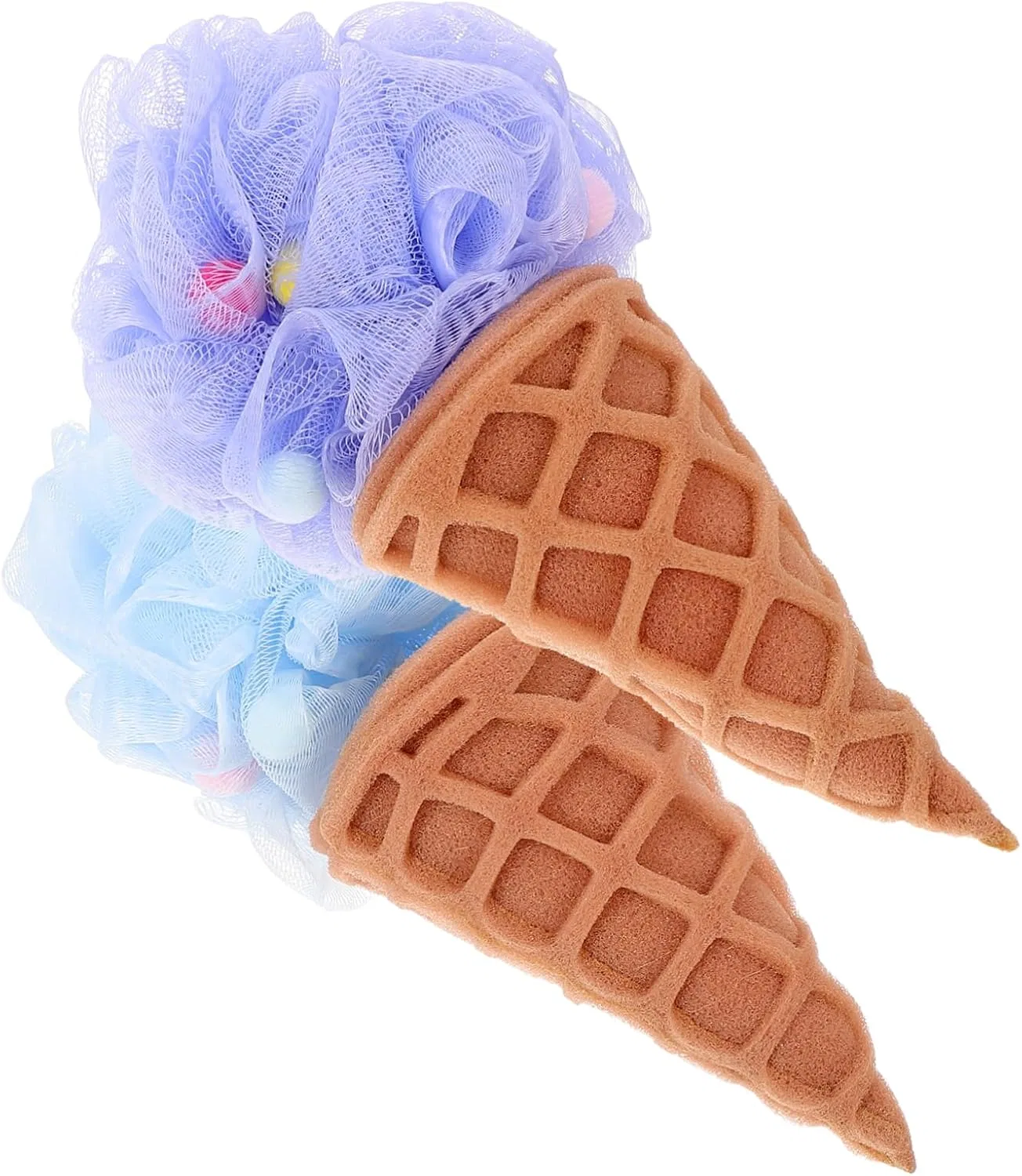 Мочалка для душа, 2 шт, LALADEFIEE, Ледяной дизайн, Nylon и PE, Blue