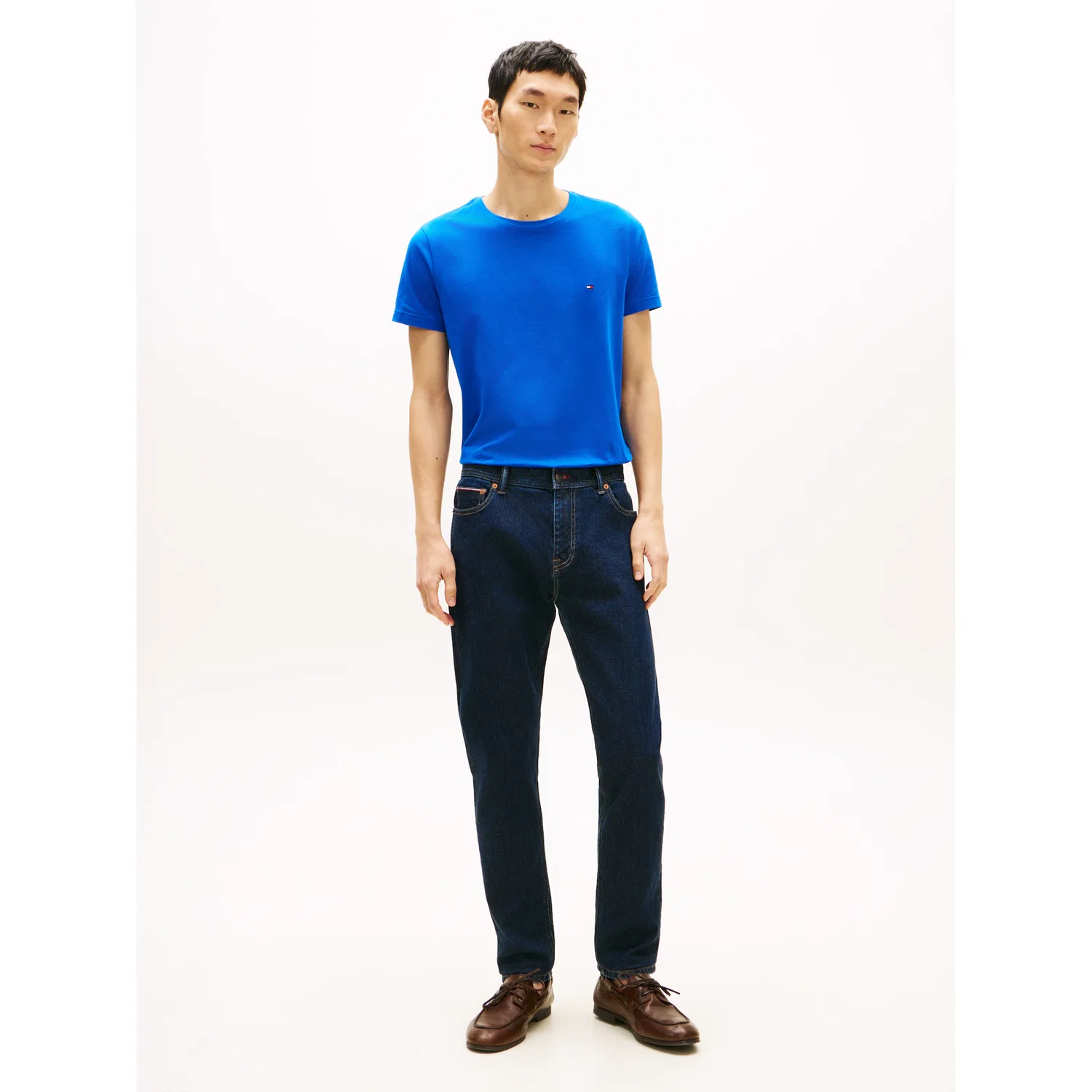 Мужская хлопковая футболка slim fit Tommy Hilfiger, Regal Blue — фото 3
