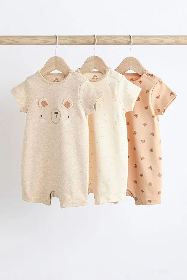 Детское боди-комбинезон с принтом Teddy Bear Next Baby, Nude Color