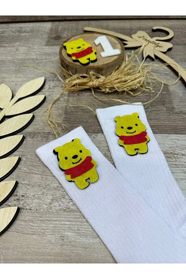 Детские носки для девочек с принтом Winnie the Pooh Feriatolye, White