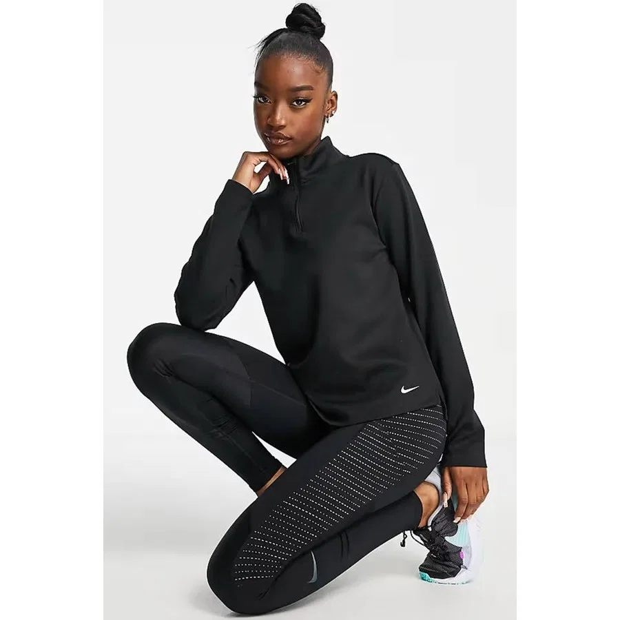 Женский свитшот с полузамком Therma-FIT One Warm Half Zip Nike, Черный — фото 4