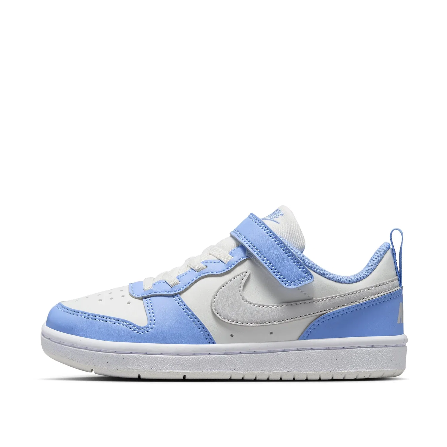 Детские кроссовки для мальчиков с замком Court Borough Low Recraft NIKE, Summit White Cobalt Pulse White Vast Grey