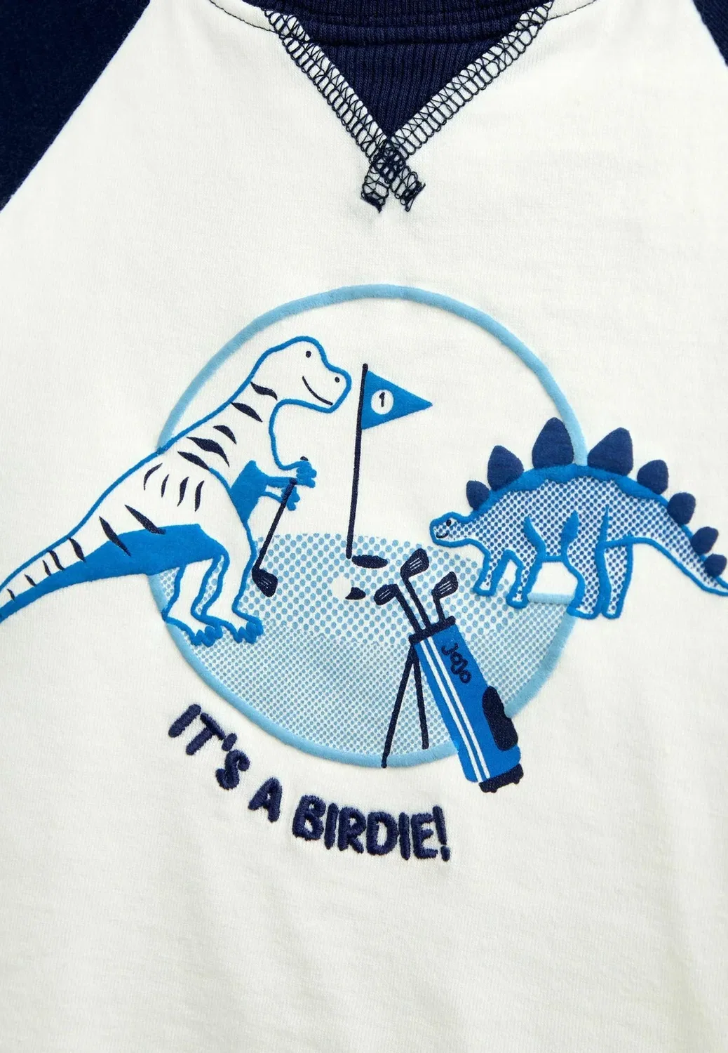 Футболка с принтом и длинными рукавами Jojo Maman Bébé, Natural Dino Golf — фото 3