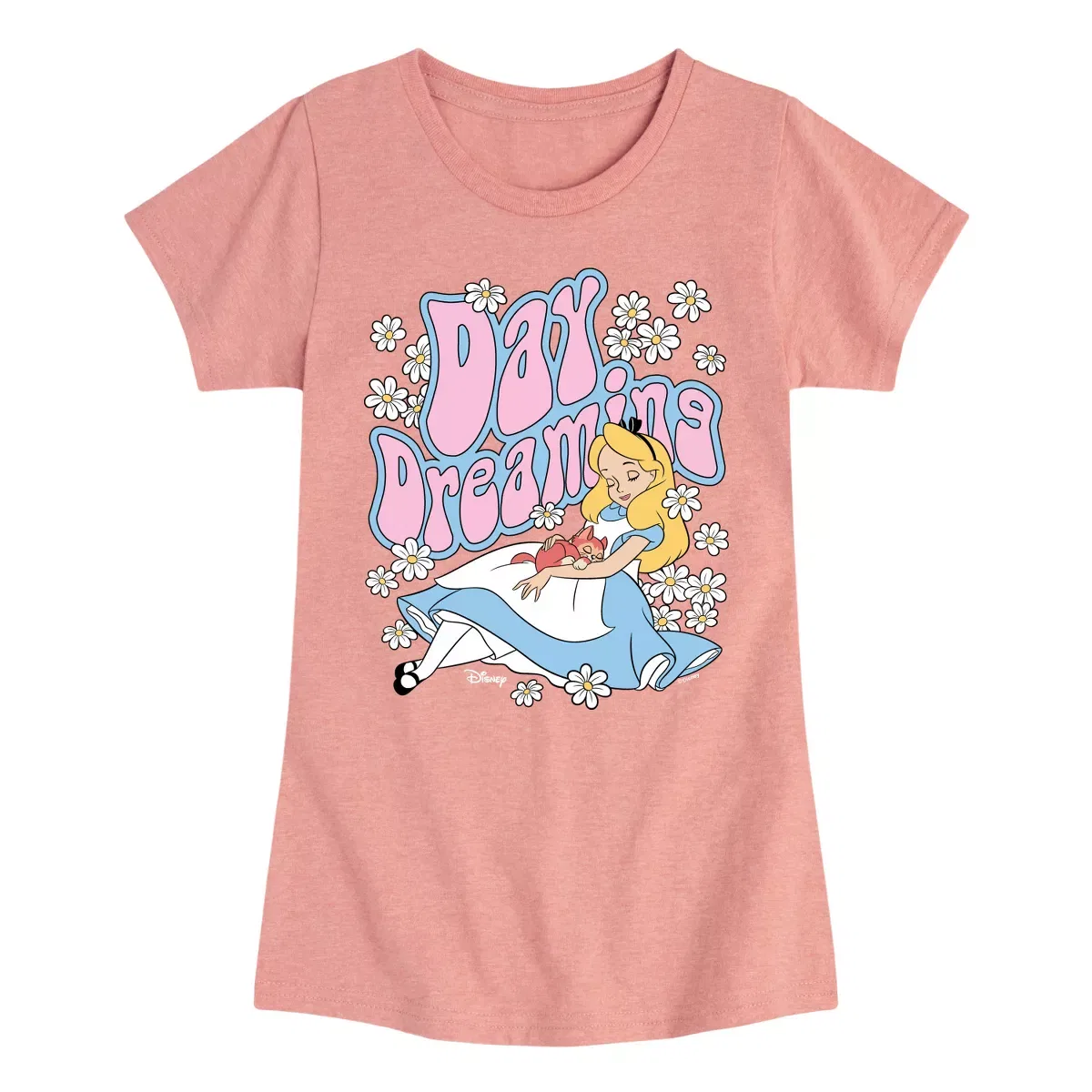 Детская футболка для девочек с принтом Alice in Wonderland Day Dreaming, Alice in Wonderland, Heather Purple