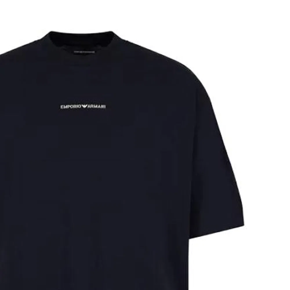 Футболка с круглым вырезом, прямая посадка, EMPORIO ARMANI, Marine Blue — фото 3
