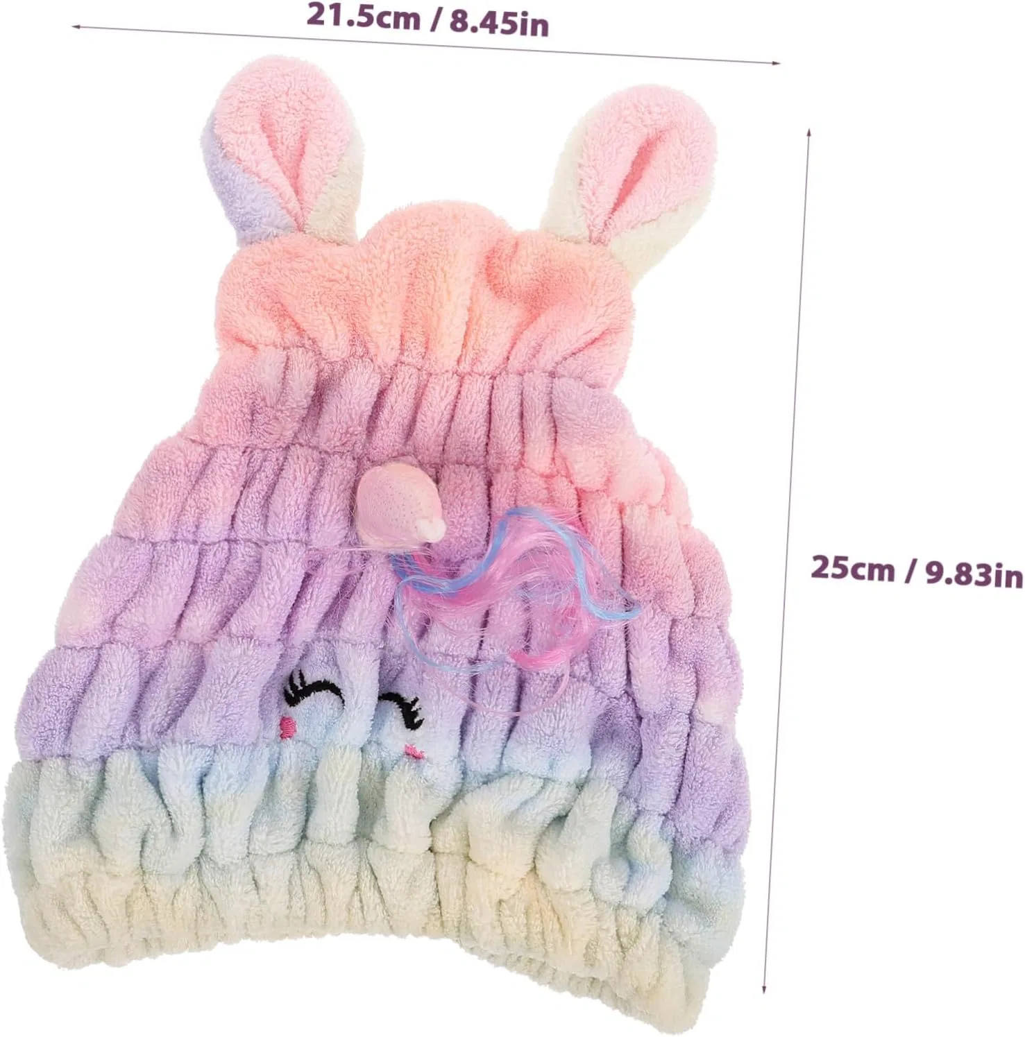 Шапочка для душа Microfibre Hair Towel, HAMPPLIES, 1 шт, 25x21.5x4 см, Multi-coloured — фото 2