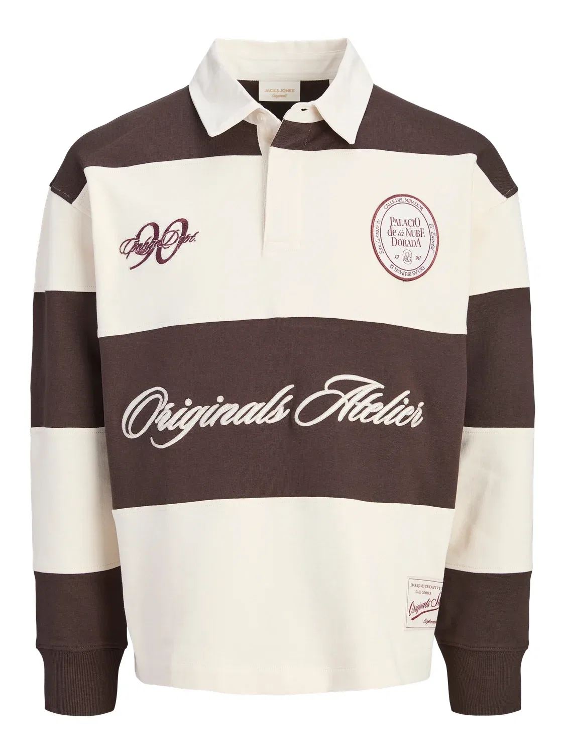Свитшот с воротником поло Jorsalamanco Rugby Polo Jack & Jones Junior, коричневый