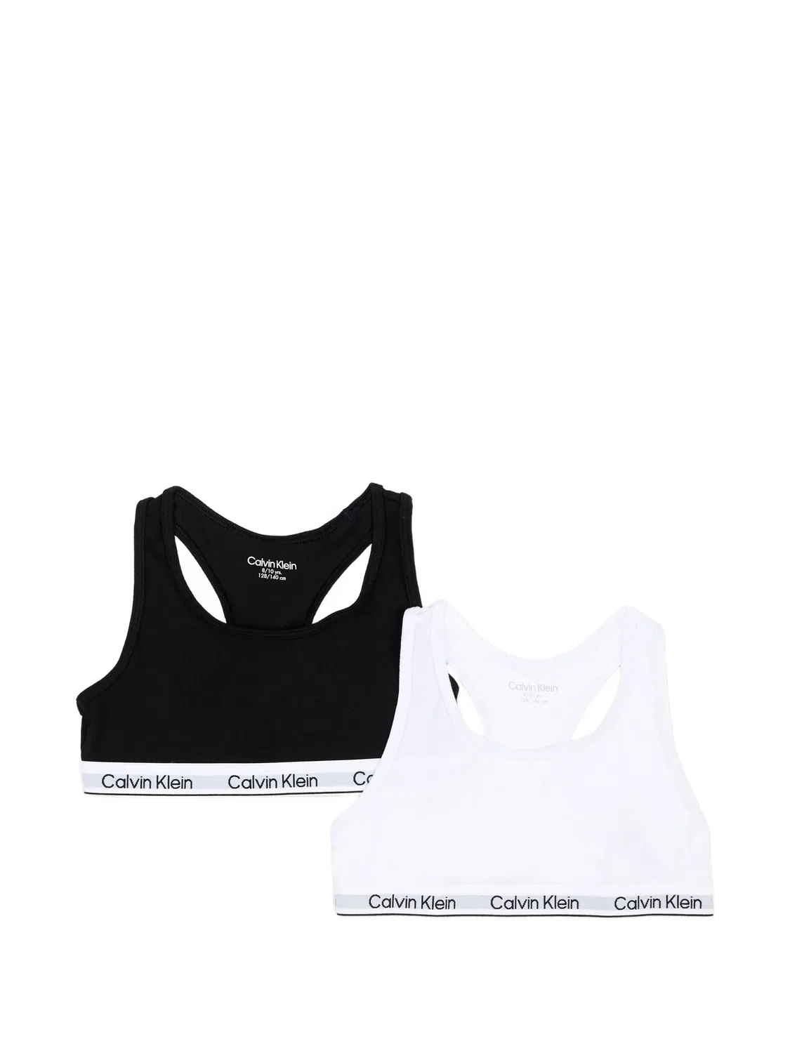 Комплект из двух спортивных бюстгальтеров с логотипом Calvin Klein Kids, черный