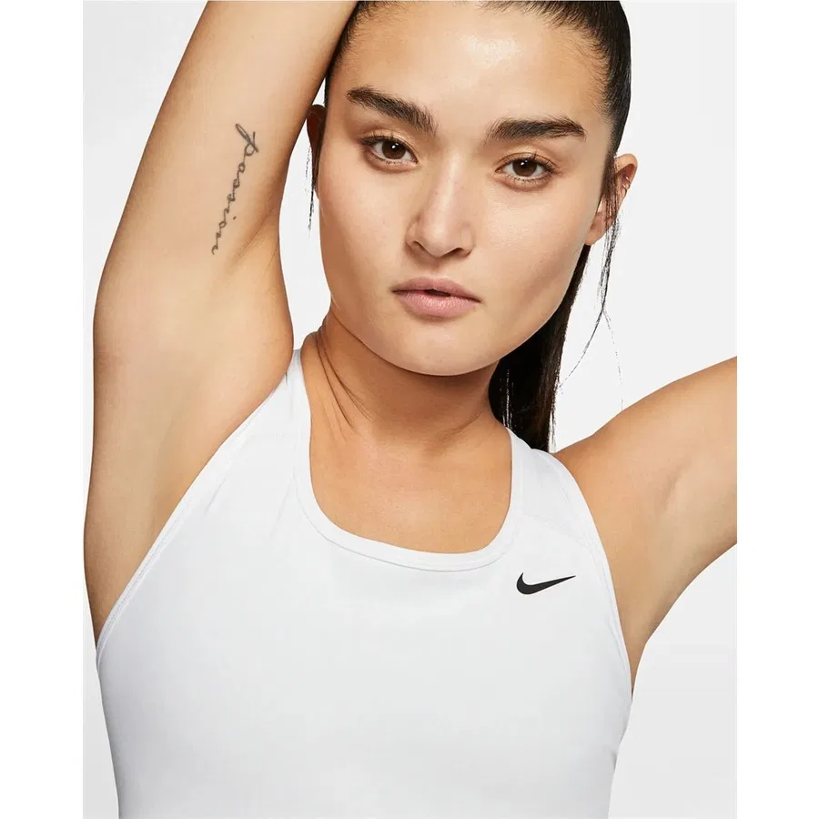Спортивный бюстгальтер с широкими бретелями Nike Swoosh, Белый — фото 3