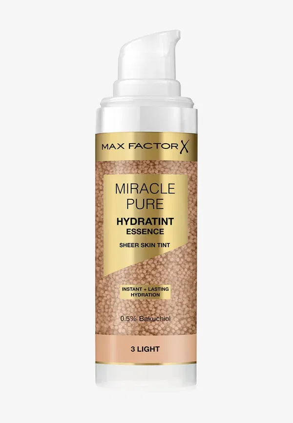 Тонизирующее средство с бакучиолом Miracle pure hydratint essence sheer skin tint Max Factor Light 30 мл, цвет light — фото 2