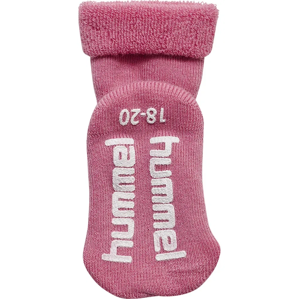 Детские носки с нескользящей подошвой Mini 3 пары Hummel, Pink — фото 3