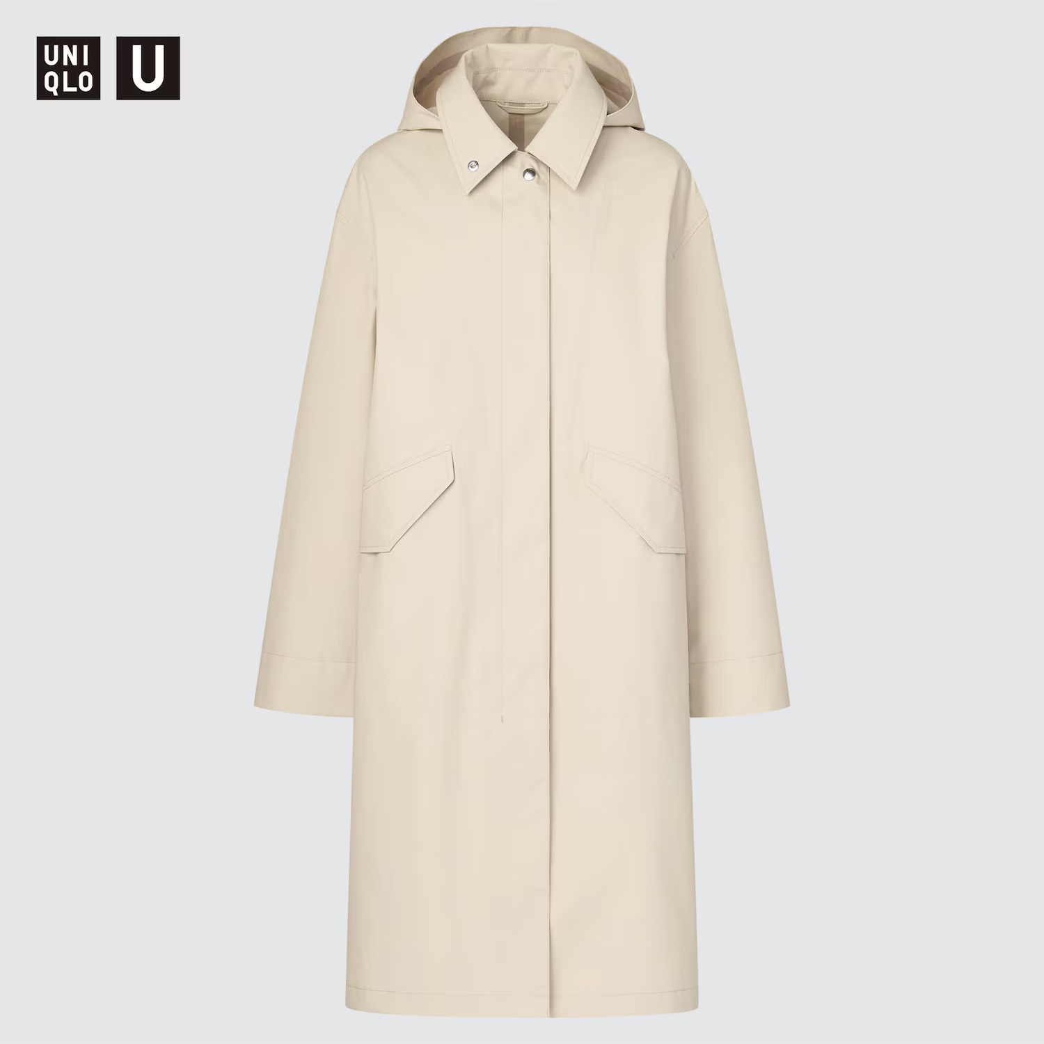 

Тренч с капюшоном UNIQLO U, 30 кремовый
