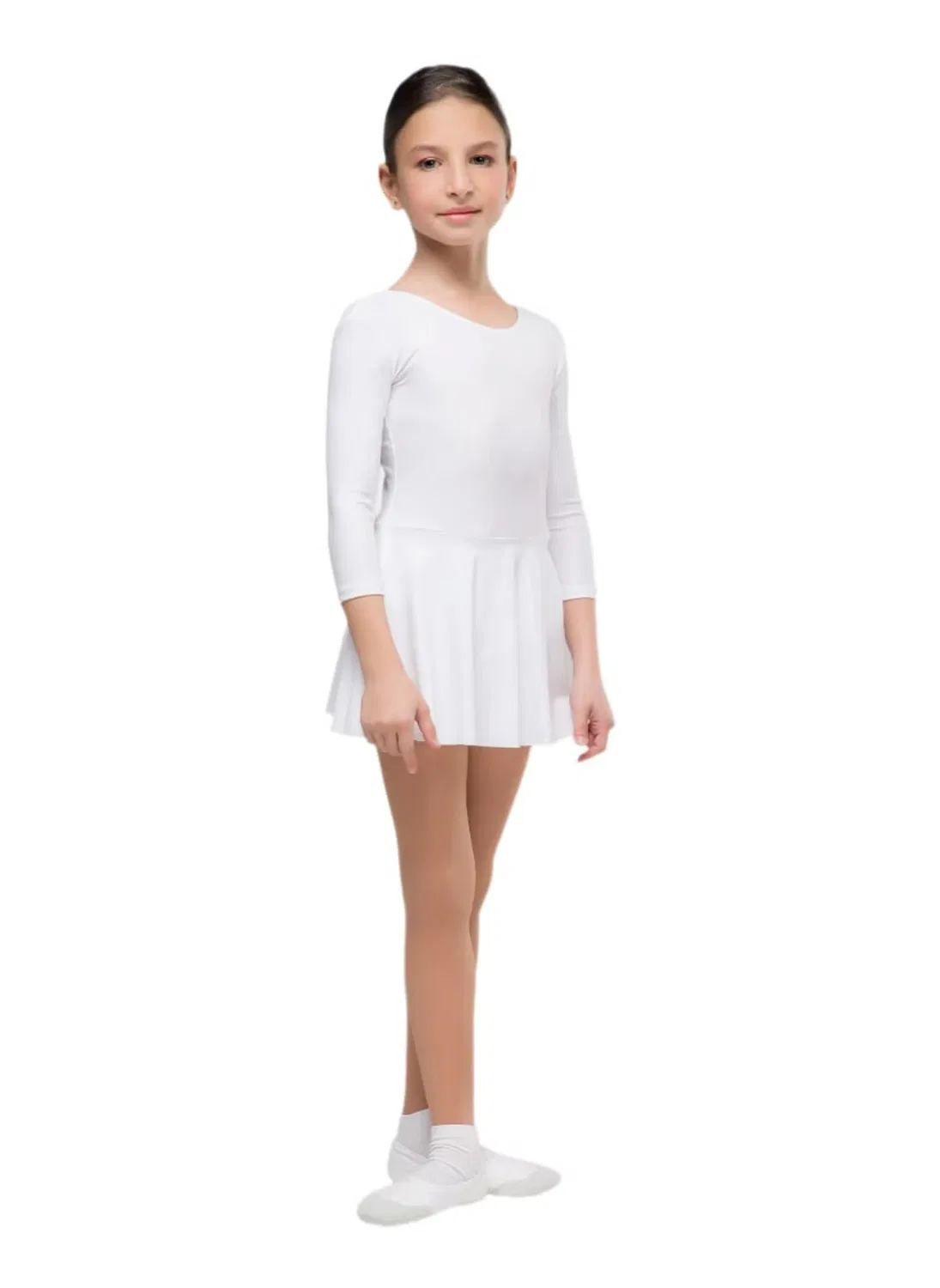 Платье для балета с рукавом 3/4 Pirouette Onesports, белое