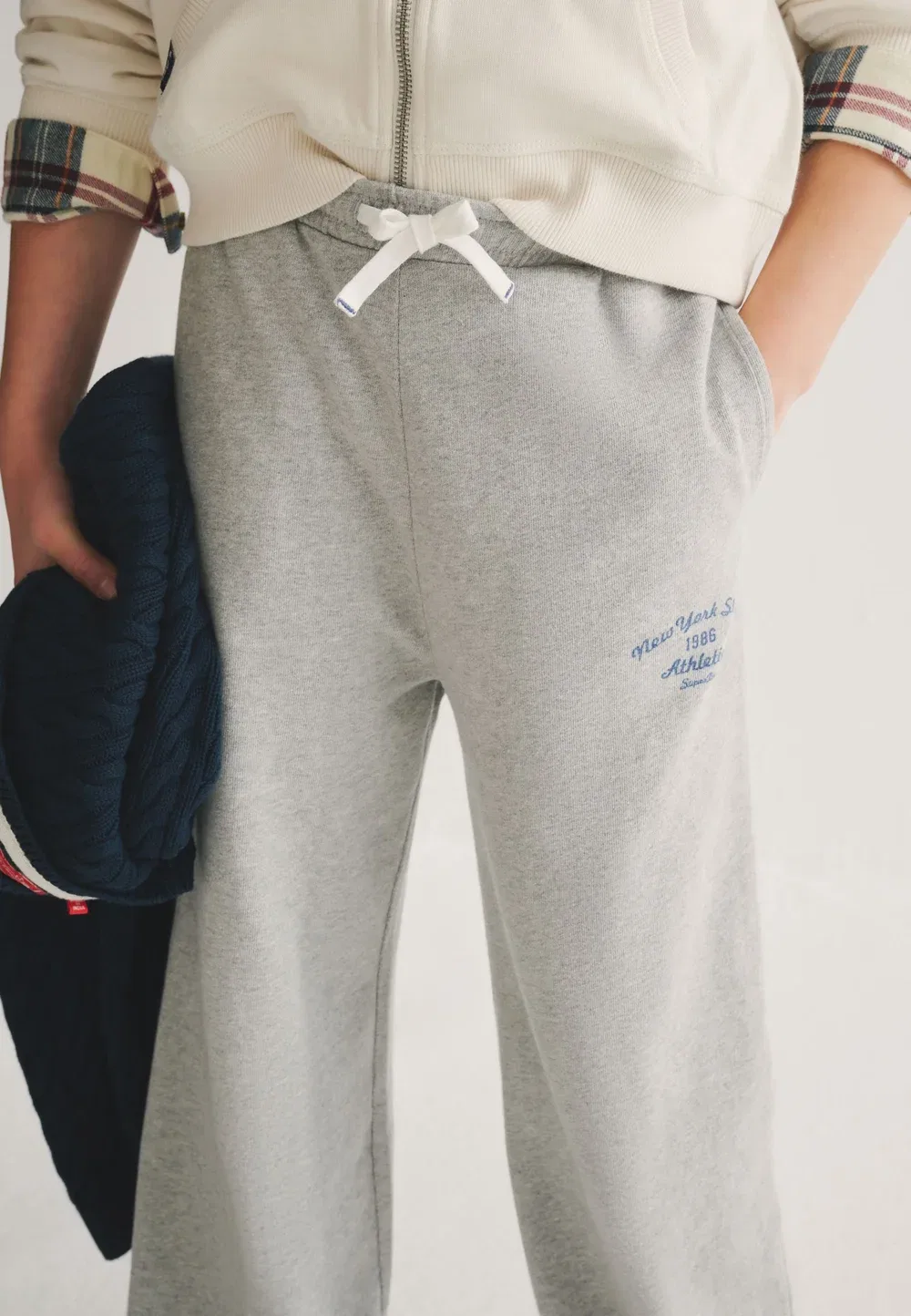 Спортивный костюм: толстовка и спортивные брюки стандартного кроя Superdry & Co, Grey White — фото 2