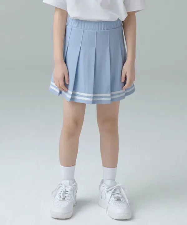 Юбка плиссе с поясом, Musinsa Standard Kids, пастельный синий