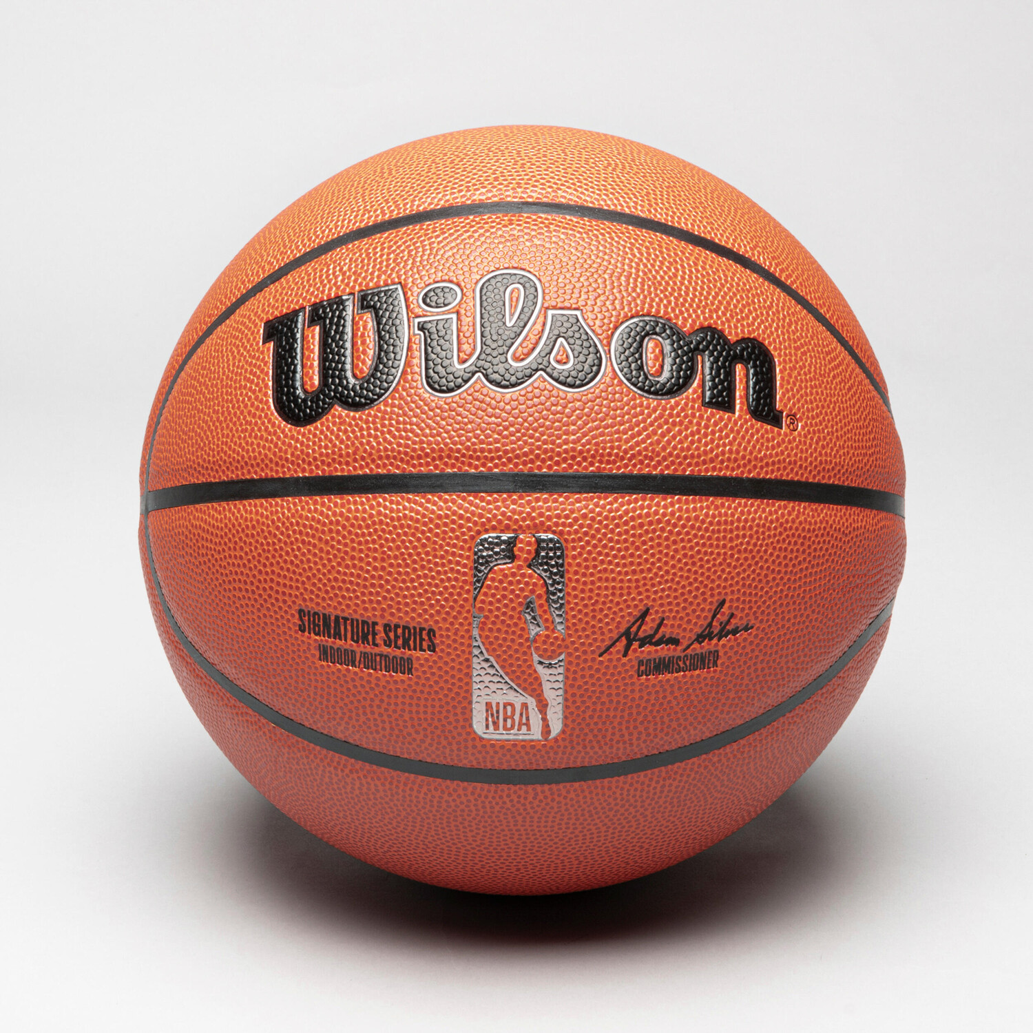 Мяч баскетбольный размер 7 - Signature Series S7 NBA оранжевый WILSON — фото 2