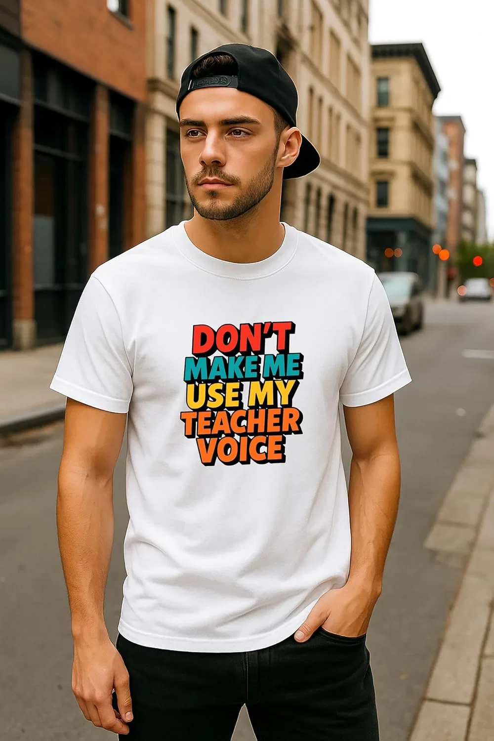 Футболка с принтом Teacher Voice Unisex, White — фото 3