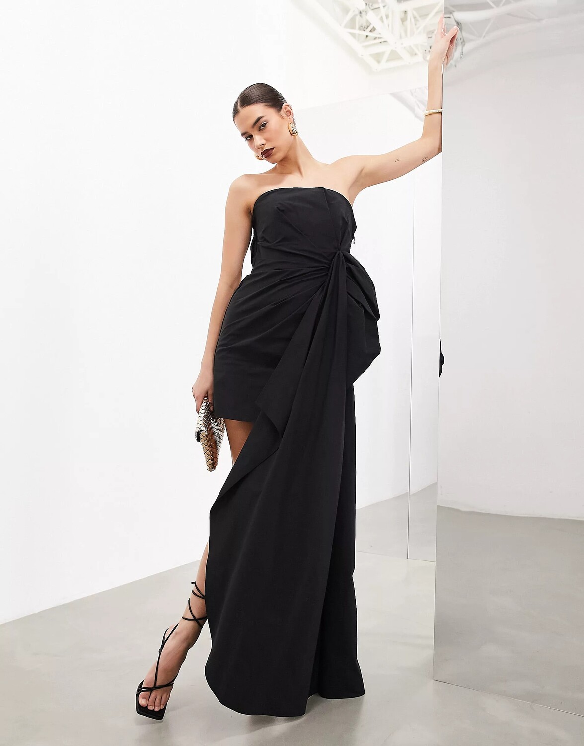 

Платье Asos Edition Memory Bow Drape, черный