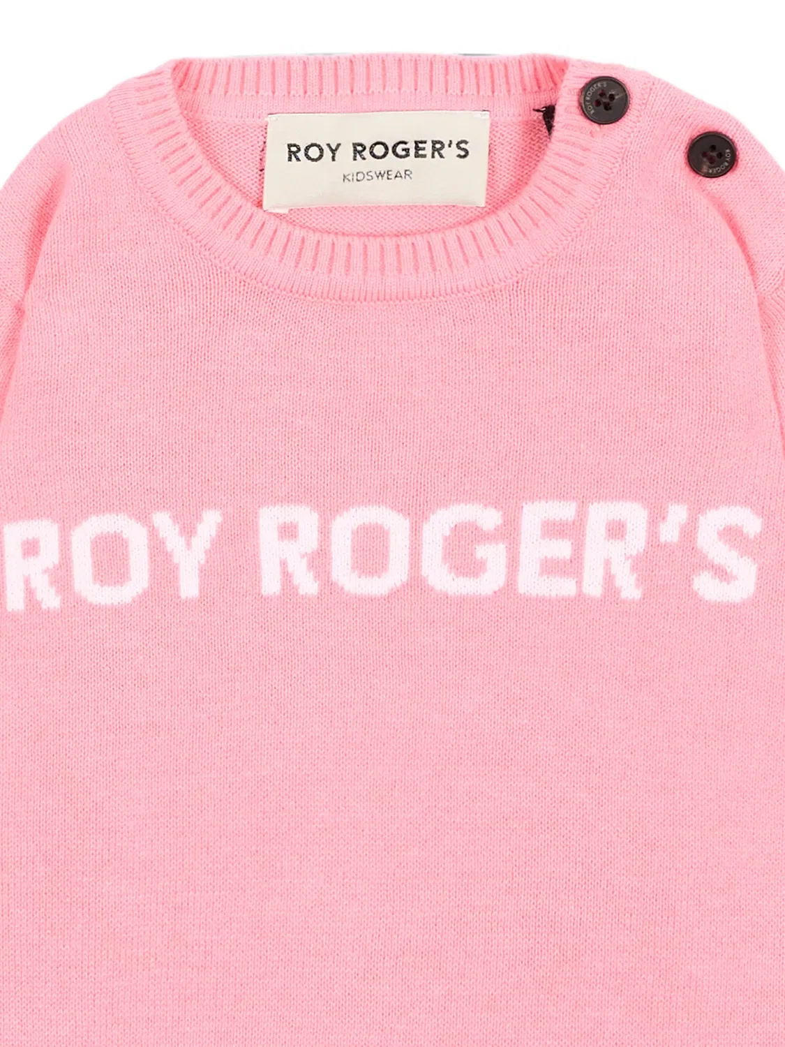 Свитер с пуговицами на плече и логотипом Roy Rogers Kids, розовый — фото 3