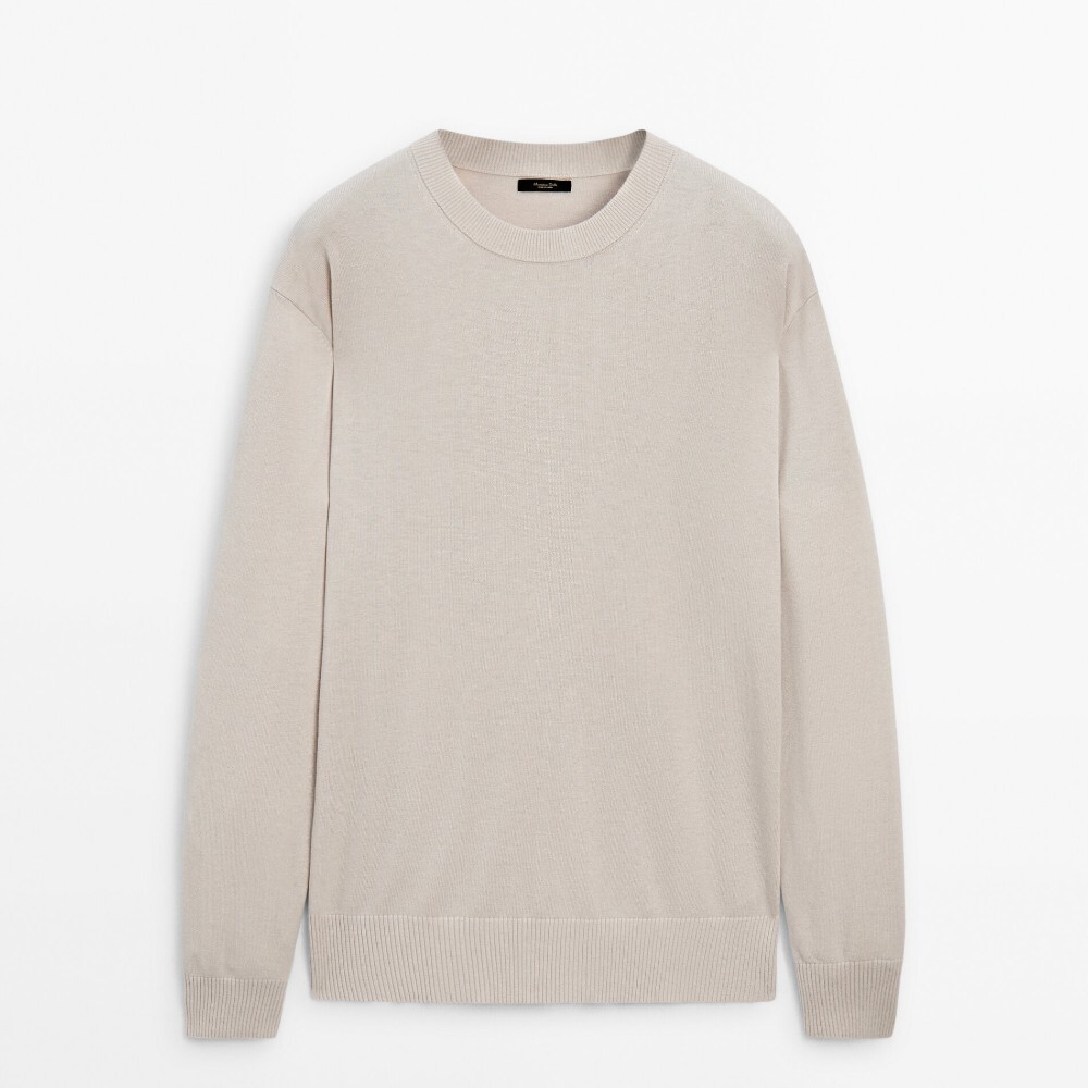 

Свитер Massimo Dutti Crew Neck Wool, бежевый