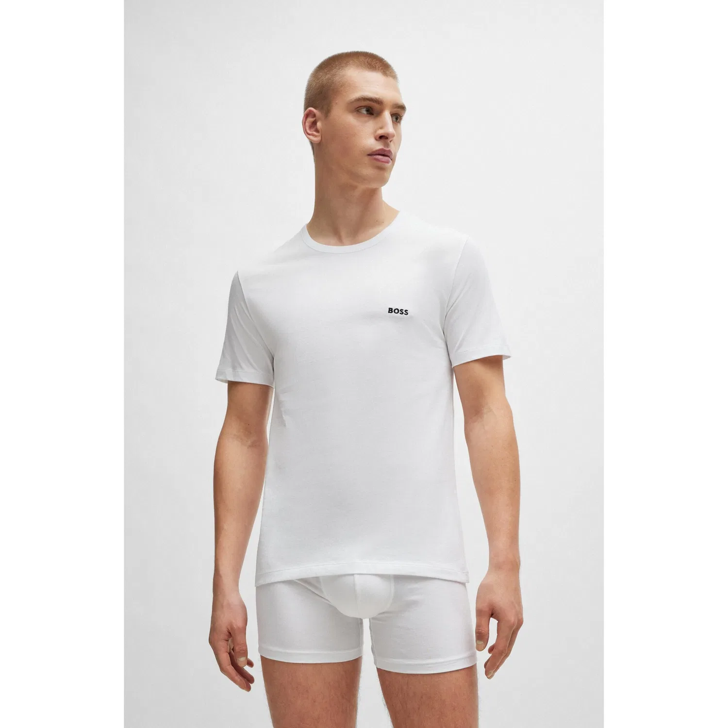 Мужская хлопковая нижняя белье-майка BOSS One, Medium Beige — фото 2